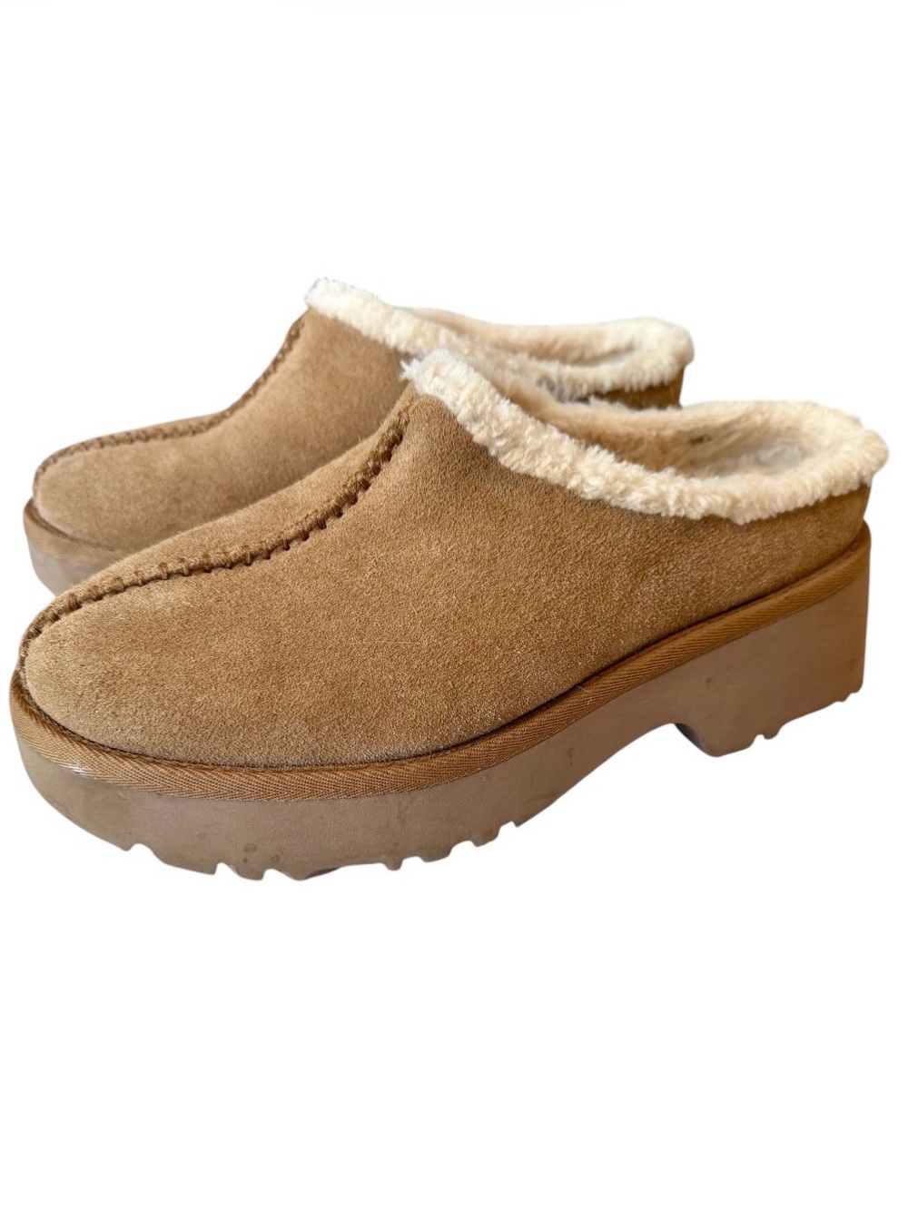 UGG Plush Women’s New Heights Cozy Clogs Chestnut Brown Sz 10 see measurements